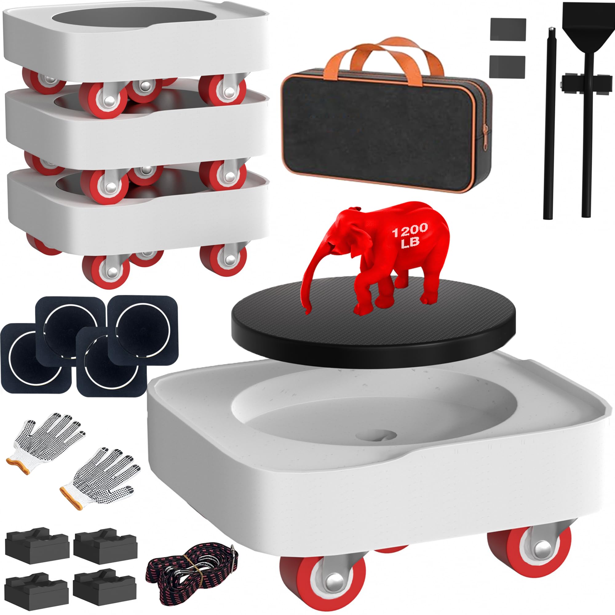 Photo 1 of ???Design Patent??? Furniture-Sliders-Dolly-Movers with 5 Wheels and Unique Patent Anti-Slip Groove Design, Heavy Duty Furniture Lift Mover Tool Set for Sofa, Bed,Washers, Shelf on Hardwood Floors