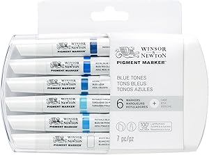 Winsor & Newton Pigment Marker Blue Tones 6 Set