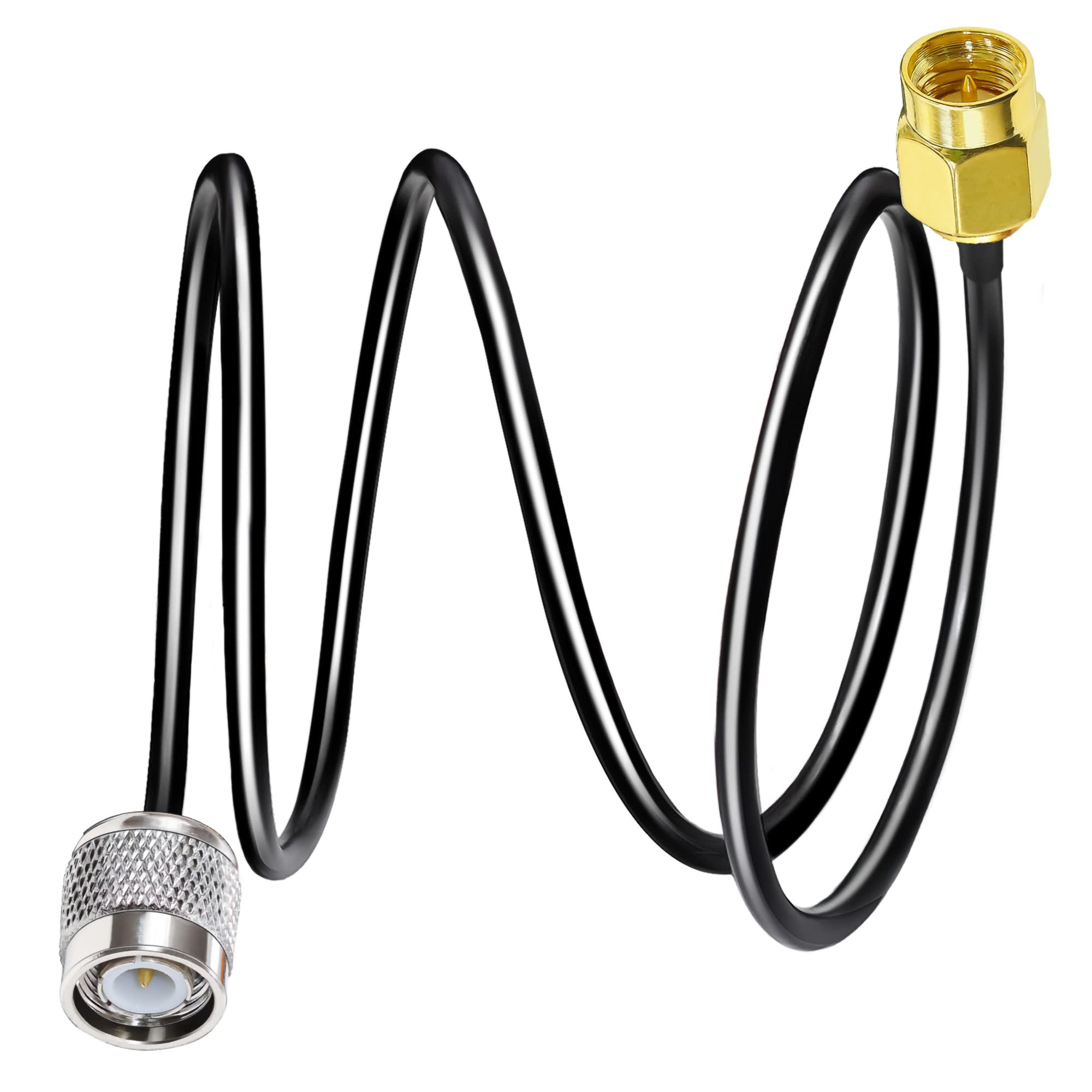 SMA to TNC Cable RG58 TUOLNK SMA Male Plug to TNC Male Low Loss Extension Cable 3.3ft(1M) TNC to SMA RF Coax Adapter Cable 50 ohm for Wireless LAN Devices, Black — image 1