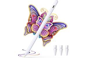 NI-SHEN [Upgrade-Fast Charging] Stylus Pen for iPad with Palm Rejection, Active Pencil Compatible with (2018-2022) Apple iPad Pro11/12.9 Inch,iPad Air 3/4,iPad 6/7/8,iPad Mini 5/6 (Type C Charging)