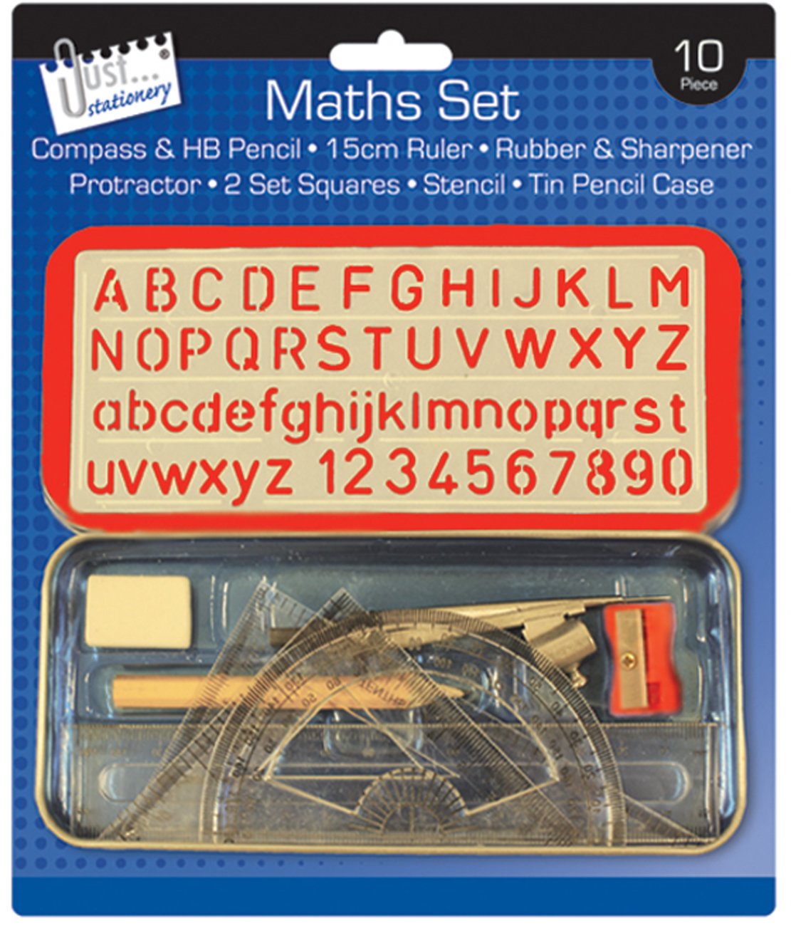 Just stationery10 piece Geometry Math Set