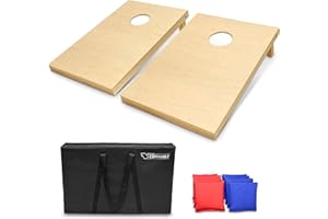 GoSports Solid Wood Premium Cornhole Set - Choose Between 4 ft x 2 ft or 3 ft x 2 ft Game Boards, Includes Set of 8 Corn Hole