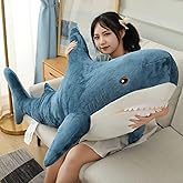 Ryttir 31 Inch XL Giant Shark Stuffed Animals,Chubbier Shark Pillow Soft Shark Plush Shark Body Pillow Stuffed Shark Décor, Perfect Chrismas Stress Relief Gift for Kids Women
