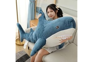 Ryttir 31 Inch XXL Giant Shark Stuffed Animals,Chubbier Shark Pillow Soft Shark Plush Shark Body Pillow Stuffed Shark Décor, Perfect Chrismas Stress Relief Gift for Kids Women