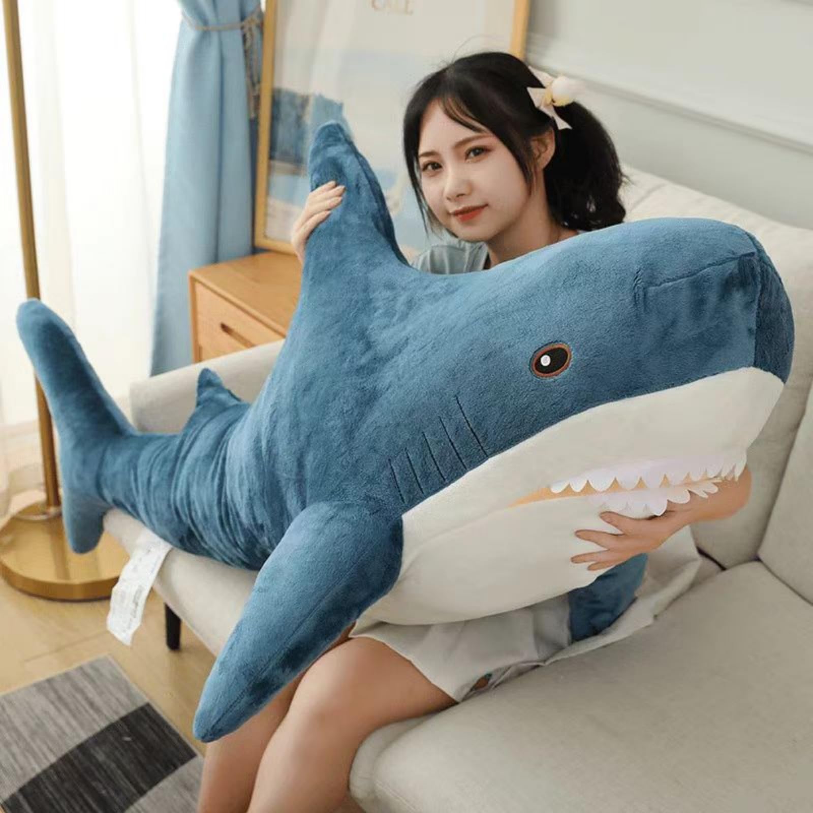 Photo 1 of ***used***Ryttir 31 Inch XL Giant Shark Stuffed Animals,Chubbier Shark Pillow Soft Shark Plush Shark Body Pillow Stuffed Shark Décor, Perfect Chrismas Stress Relief Gift for Kids Women