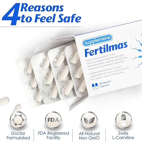 Male Fertility Supplements with Selenium & Vitamins  60 x 100% Natural  Vegetarian Capsules  Sperm Count, Motility, & Semen Morphology Booster for  Men  Doctor Formulated and German Made, Non-GMO in