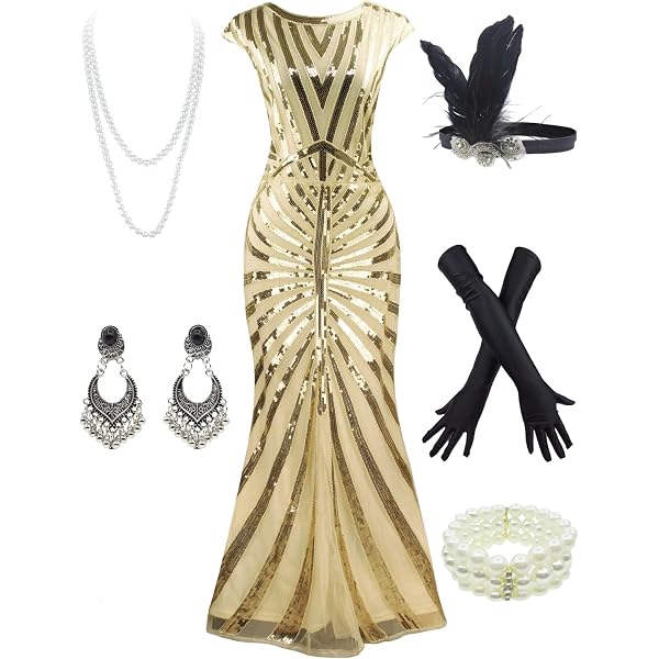 FAIRY COUPLE Trumpet Mermaid Evening Dress - V-Neck, Chiffon Sequin, Floor-Length, Women's Formal Gown