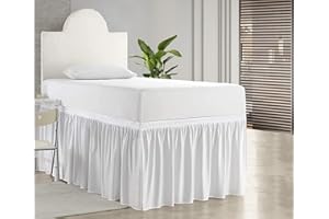 Peace Sleep Bedding Dorm Room Bed Skirt, Twin XL - 32 inch Drop, Dust Ruffled Bed Skirt for College Dorms, 100% Microfiber - White