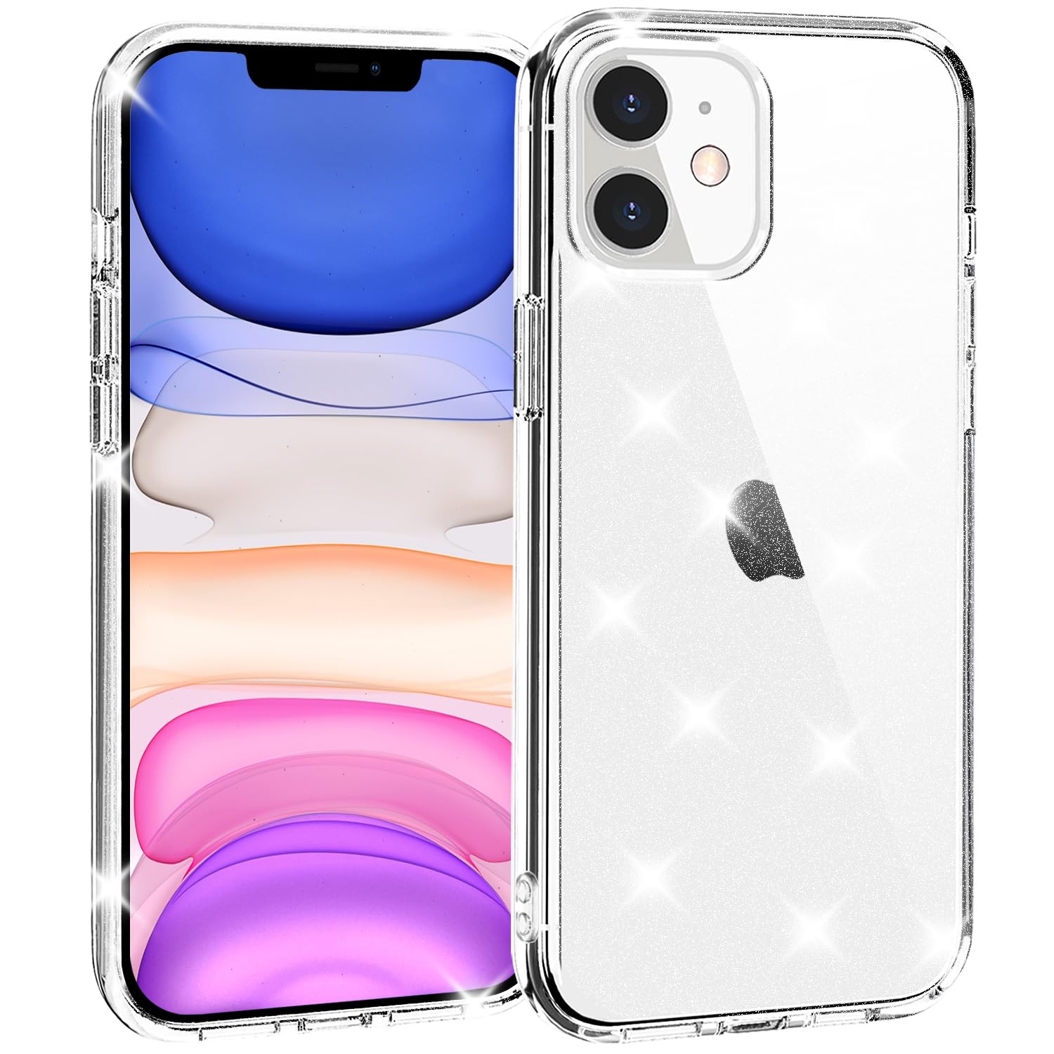 Photo 1 of TENOC Phone Case Compatible with iPhone 11, Glitter Case Clear Sparkling Protective Bumper Cute Cover for Girls Women