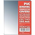 100 Pack 6 Mil PVC Binding Presentation Covers,Clear PVC Covers for Binding, 8-1/2 x 11 Inches,Letter Size