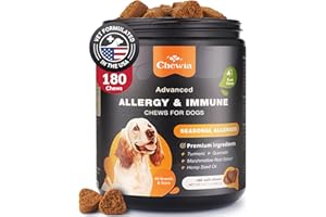 CHEWIA Dog Allergy Relief Chews - Allergy Relief for Dogs Itching- Anti Itch for Dogs - Itchy Skin & Seasonal Allergies Relief - Hot Spot Treats with Probiotics, Apple Cider Vinegar - Dog Itch Relief