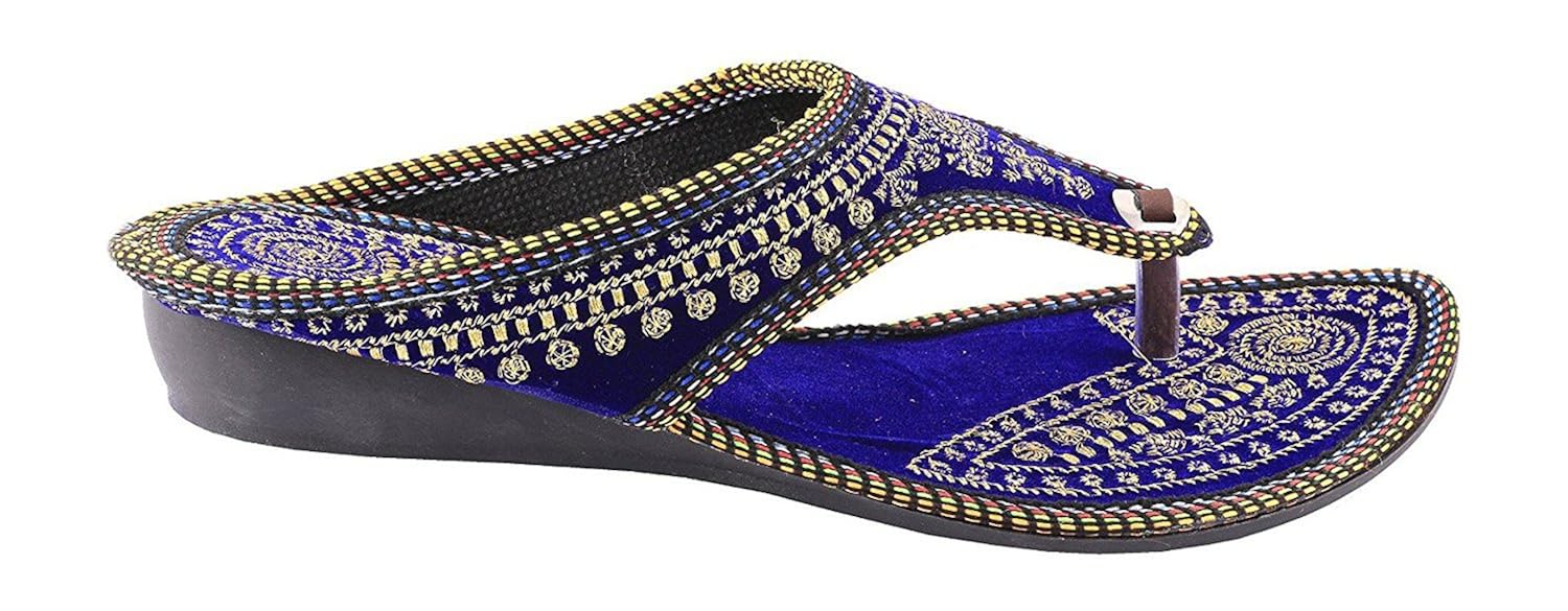 red choice collection women's velvet indian ethnic footwear