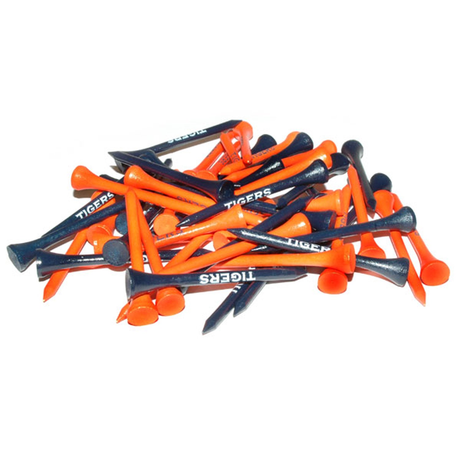 Team Golf NCAA Auburn University Tigers 2-3/4" Golf Tees, 50 Pack, Regulation Size, Multi Team Colors