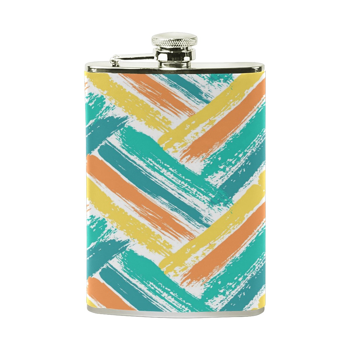 人気ブランドを Alaza Chevronヒップフラスコステンレススチール8オンスポケットショットのフラスコliquor Whiskey Vodkaラムpuレザーwrapped 100 Leak Proof B075zsd784 公式店舗 Vitra Com Ge