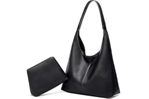 CAISSIP Slouchy Hobo Tote Bags for Women - Retro PU Leather Crossbody & Soft Shoulder Purses - Large Capacity 2pcs