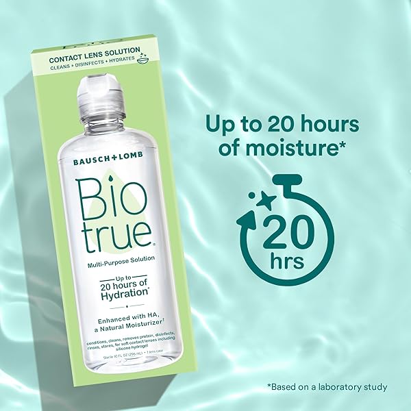 BIOTRUE CONTACT SOLUTION, MULTI-PURPOSE LENS SOLUTION FOR SOFT LENSES, CLEANS, DISINFECTS, REMOVES PROTEIN BUILD-UP, DIRT & DEBRIS, HYDRATES, STORES & CONDITIONS CONTACTS, 4 FL OZ (PACK OF 1)