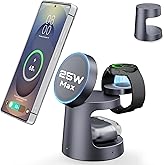 Qi2.2 25W Magnetic Wireless Charger for Samsung Galaxy S26 Ultra, 3-in-1 Fast Mag-Safe Charging Station with Night Light,Compact Travel Charger Stand for S25 & Galaxy Watch 8/7/Buds4 Pro (No Adapter)