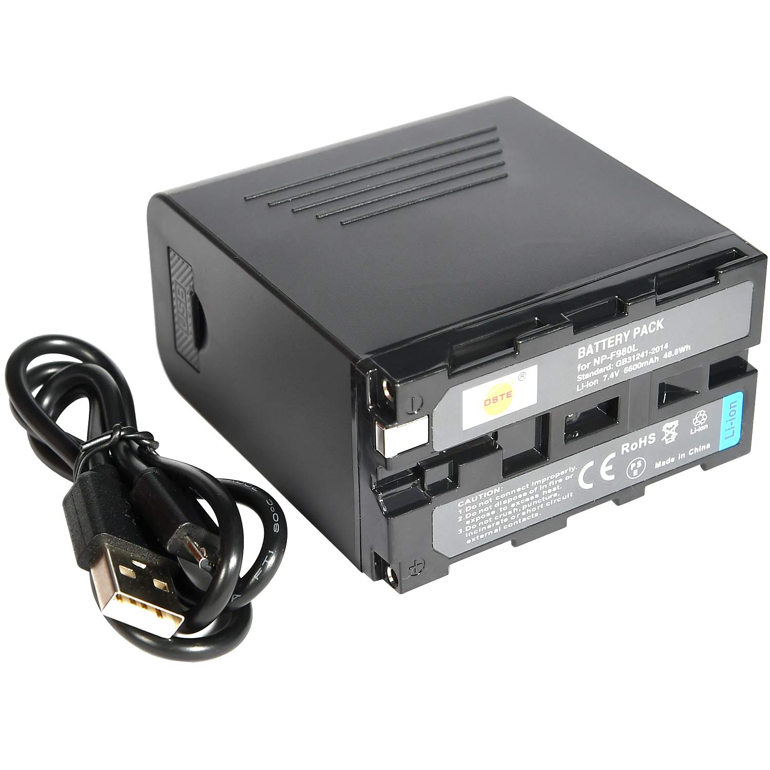 DSTE NP-F980L F980L Rechargeable Li-ion Battery Compatible for Sony 820E,900E,2000E,320E,520E,720E,820E,618E,250E