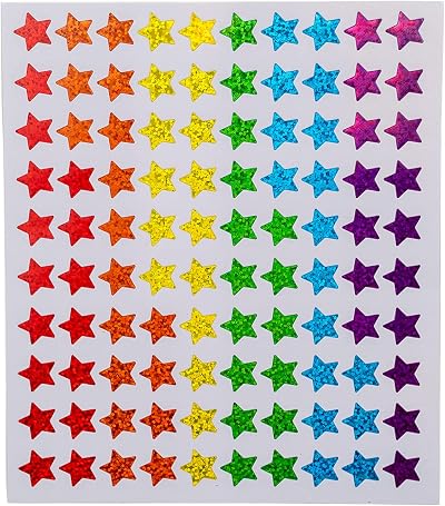 Storm&Lighthouse 600 x Star Rainbow Stickers Mini Teacher Reward Stars