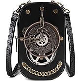 KOTORA Cute Gothic Steampunk Crossbody Bag Retro Small Shoulder Purse Phone Holder Renaissance Halloween Costume Accessory