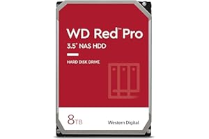 Western Digital 8TB WD Red Pro NAS Internal Hard Drive HDD - 7200 RPM, SATA 6 Gb/s, CMR, 256 MB Cache, 3.5" - WD8003FFBX