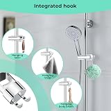 Alyvisun Chrome Shower Head Holder with 2 Hooks 20.5-23.5mm Adjustable view 4