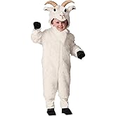 Mountain Goat Toddler Animal Costume With Realistic Features | Kids Farm Pet Halloween Outfit Jumpsuit