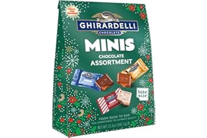 Ghirardelli Holiday Mini's Chocolate Assortment 12.2 Ounce - Milk Chocolate Caramel, Peppermint Bark and Dark Chocolate Sea Salt Caramel