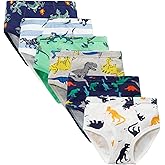 BYONEME 100% Cotton Little Boys Briefs Soft Dinosaur Truck Toddler Underwear