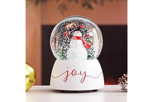 MUMTOP Christmas Snow Globes, Snowman Snow Globes with Red Cardinal and Music Lighted Swirling Glitter Clockwork Water Globe for Home Chapel Christmas Indoor Decorations