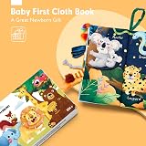 hahaland Jungle Tails Sensory Soft Book for Babies 10 Texture Pages Crinkle view 2