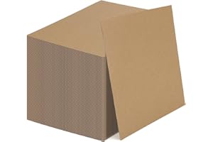 Calenzana 5x7 Corrugated Cardboard Sheets Set of 100, Flat Card Boards Inserts for Crafts, Packing, Shipping, Moving, Mailing