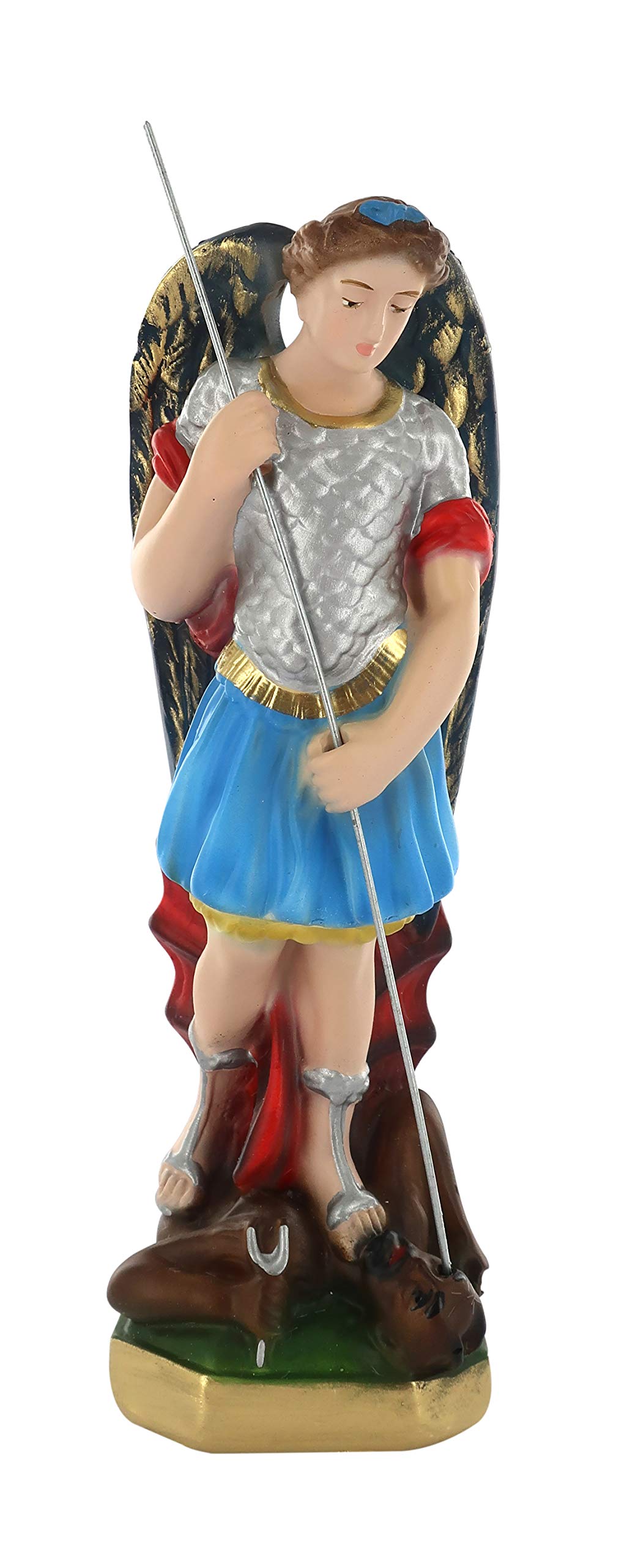 Ferrari & Arrighetti Archangel Michael Statue, Hand-Painted Plaster (approx. 7.9" / 20 cm)