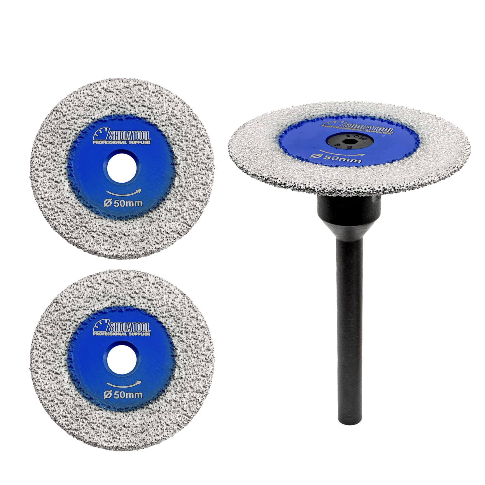 SHDIATOOL Diamond Mini Saw Blades Cutting Disc for Marble Granite Stone Concrete Masonry 3pcs 50mm