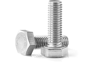 M6-1.0 x 25mm Heavy Duty Hexagon Bolts Hex Head Screws, 304 Stainless Steel, Metric Machine Fully Thread, Bright Finish, Quan