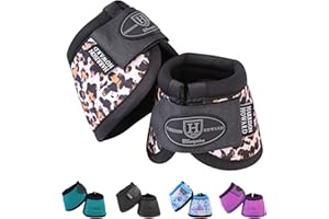 Harrison Howard Horse Bell Boots Overreach Bell Boots No-Turn Bell Boots for Horse-Durable Protective Hoof Boot
