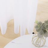 Deconovo Voile Curtains Semi Transparent Eyelet Panels 2 Pack White 55 x 71 Inch view 5