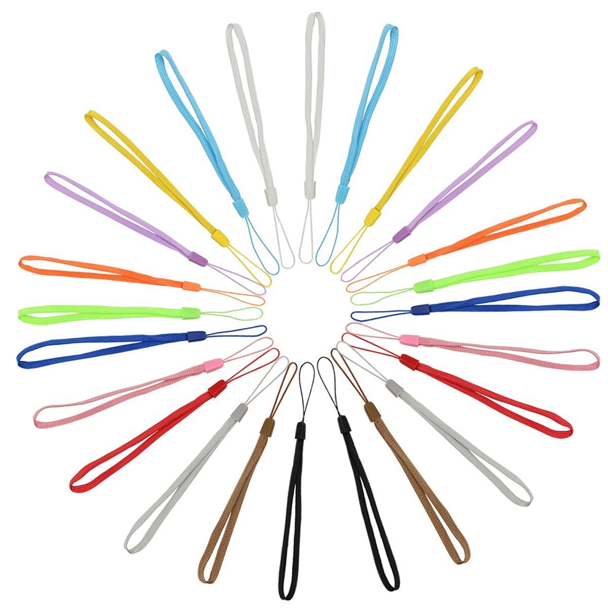 24 Pcs Naisidier 6.9\'\' Hand Wrist Lanyard Strap, String Holder for USB Flash Drives, Key Chains, ID Name Tag, Assorted Colors