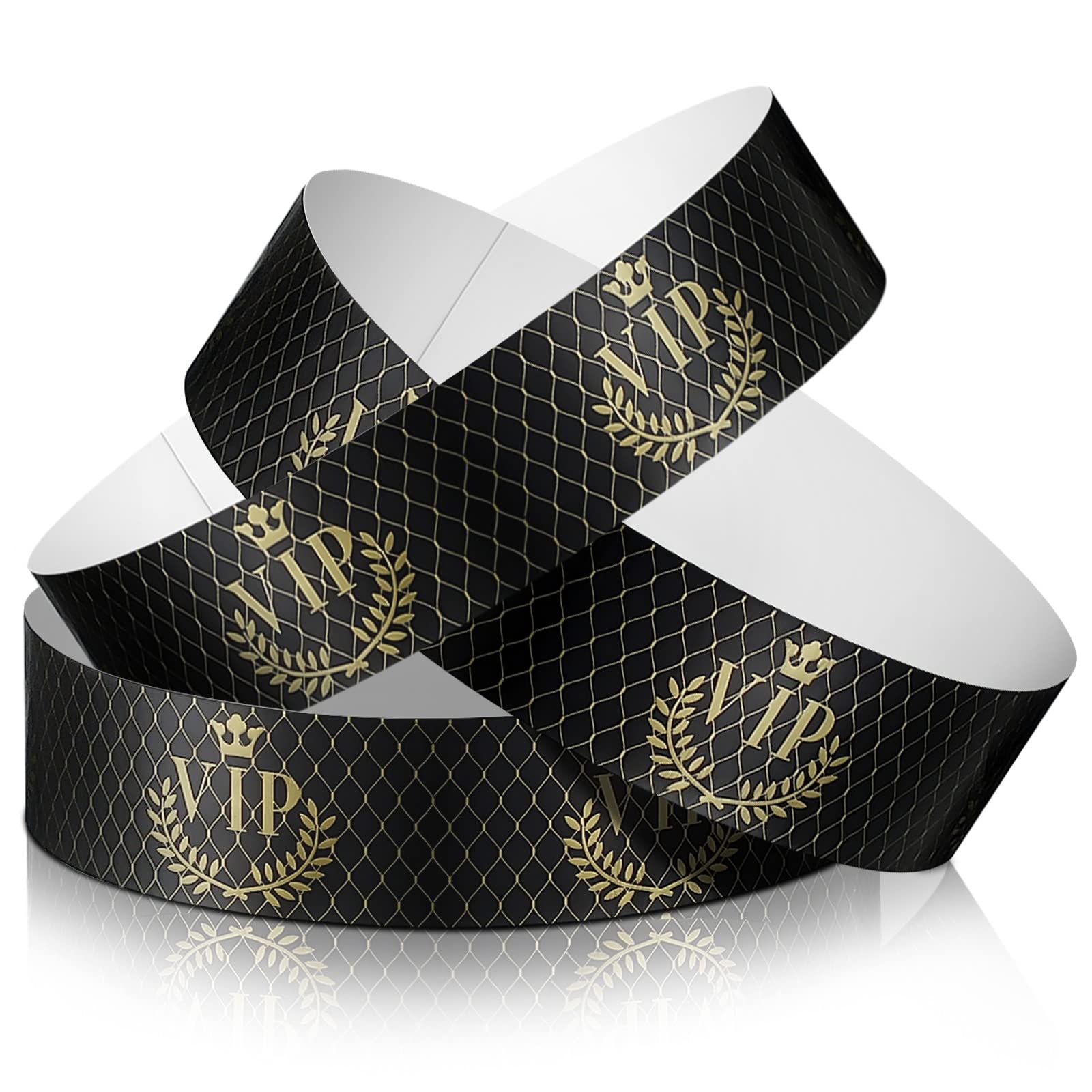 Jadive 500 Pieces Paper Wristbands VIP Plastic Waterproof Party Identification Wristbands Party Bracelets for Events Amusement Parks, Club, Concerts, Fairs, Festivals and Events(Black)
