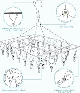 Sinnsally Folding Sock Dryer with 36 Pegs Stainless Steel Clothes Hanger view 3
