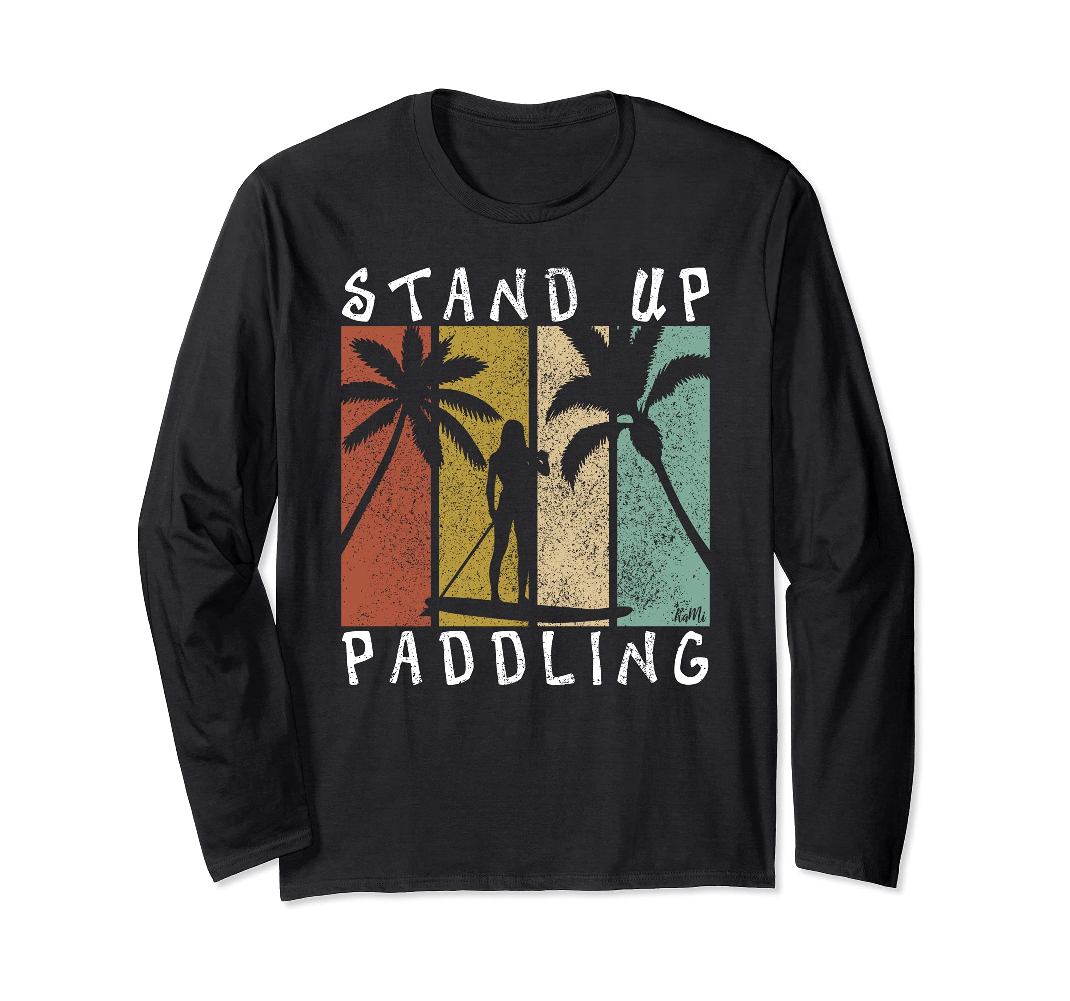Retro SUP Shirt For Men Women Kids Stand Up Paddle Long Sleeve T-Shirt