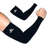 AetherGear Compression Arm Sleeve (2 pack) - Men and Women for Basketball, Volleyball, Tennis, Golf, Baseball, UV Protection