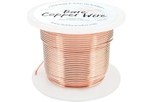 Hobbyworker 20 Gauge Bare Copper Wire 108FT/0.8mm Beading Craft Wire for Jewelry Making