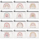 Ganeen 24 Pcs Inspirational Cosmetic Bags for Women Small Makeup Bag Makeup Pouch with Zipper Motivational Quotes for Women Coin Purse Girlfriends Coworkers Friends Gift(Motivational)