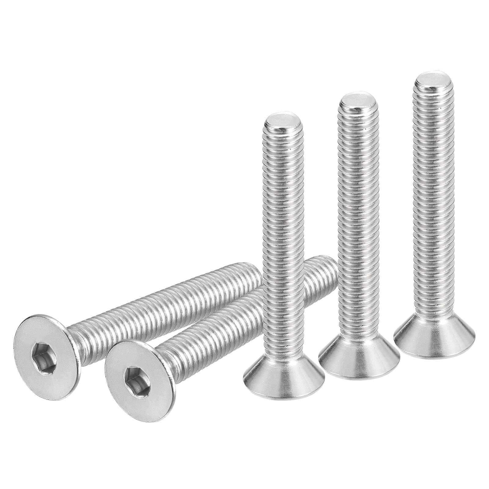 DTGN 3/8-16 x 3" Flat Head Socket Cap Screws, 10 Pack 304 Stainless Steel Hex Socket Flat Head Screws, Full Thread, Countersunk Bolts