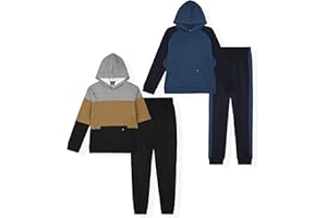 TONY HAWK Boys Jogger Sets for Kids 2 Pack Fleece Hoodie and Pull-On Sweatpants for Kids Skateboarding