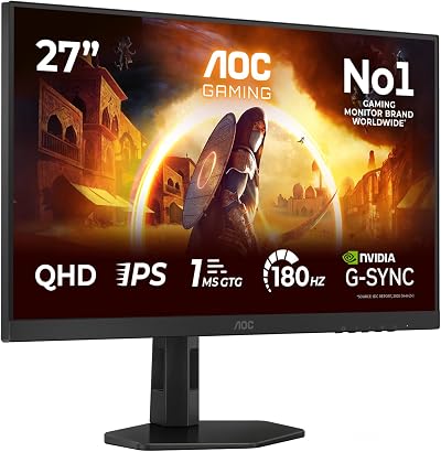 AOC Q27G4XD 27 Inch QHD Gaming Monitor 180Hz Fast IPS 0.5ms MPRT HDR400