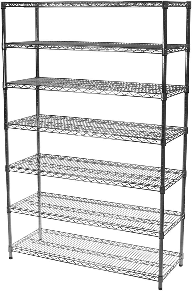 24" d x 30" w x 84" h Chrome Wire Shelving with 7 Shelves