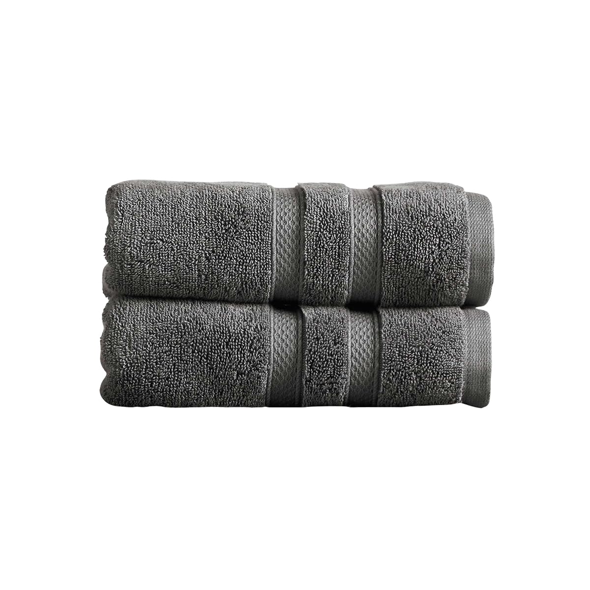 Christy Chroma Hand Towels Set | Set of 2 | Highly Absorbent Heavyweight 675GSM | Bold and Bright | Soft Velvety Smooth Bathroom Shower Towels | 100% Cotton | Ash Grey