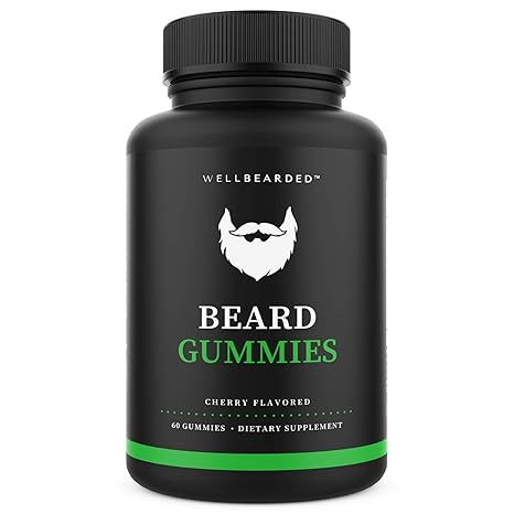 Well Bearded Beard Gummies Natural Hair Growth Vitamins For Men